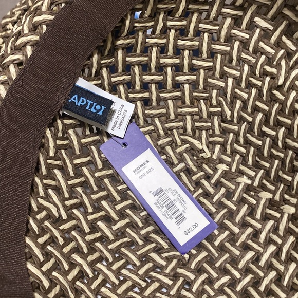 Apt. 9 Straw Sun Hat Woven Bow Detail Wide Brim - OSFM - Picture 3 of 3